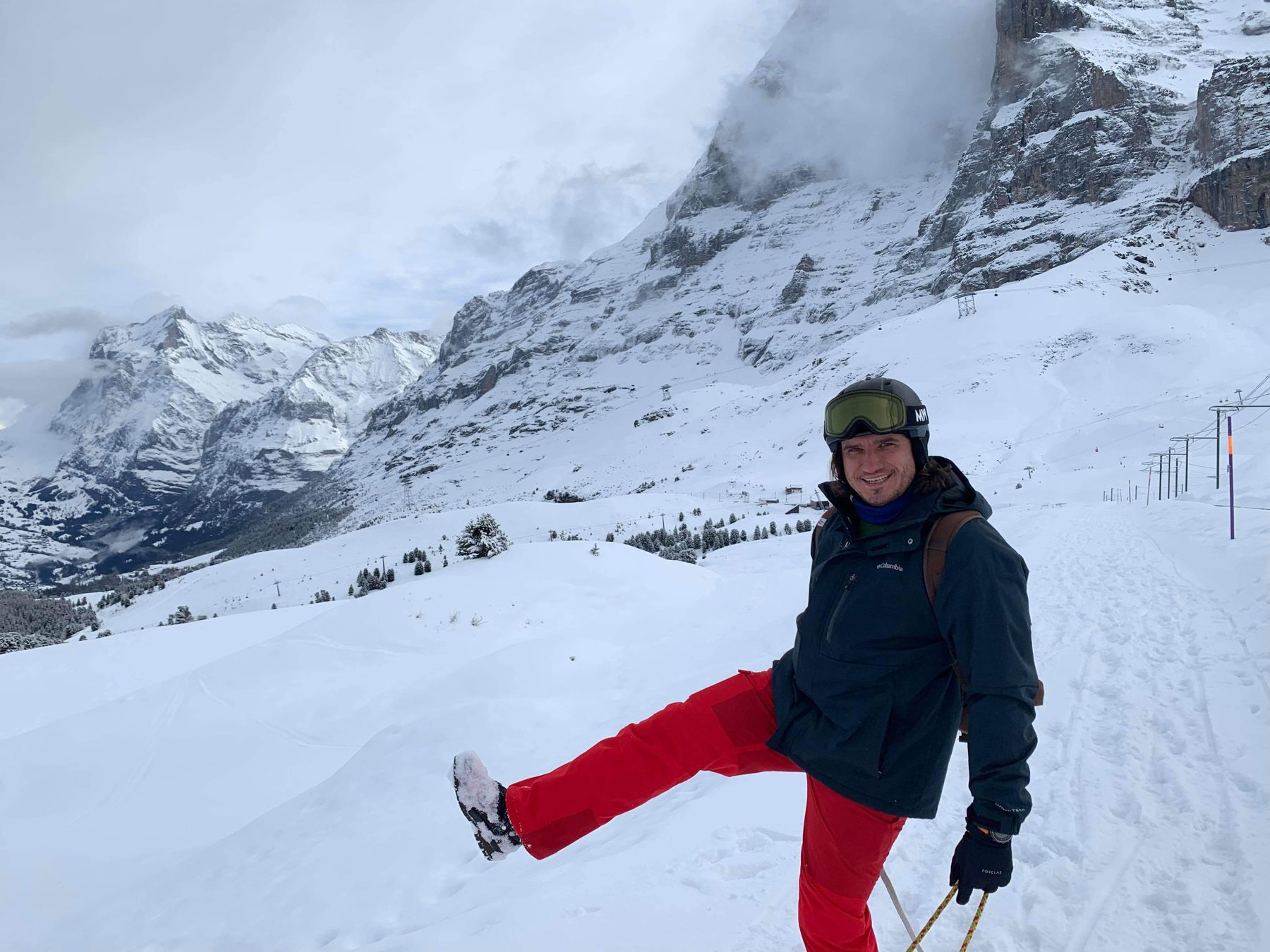Skiing below the Eiger