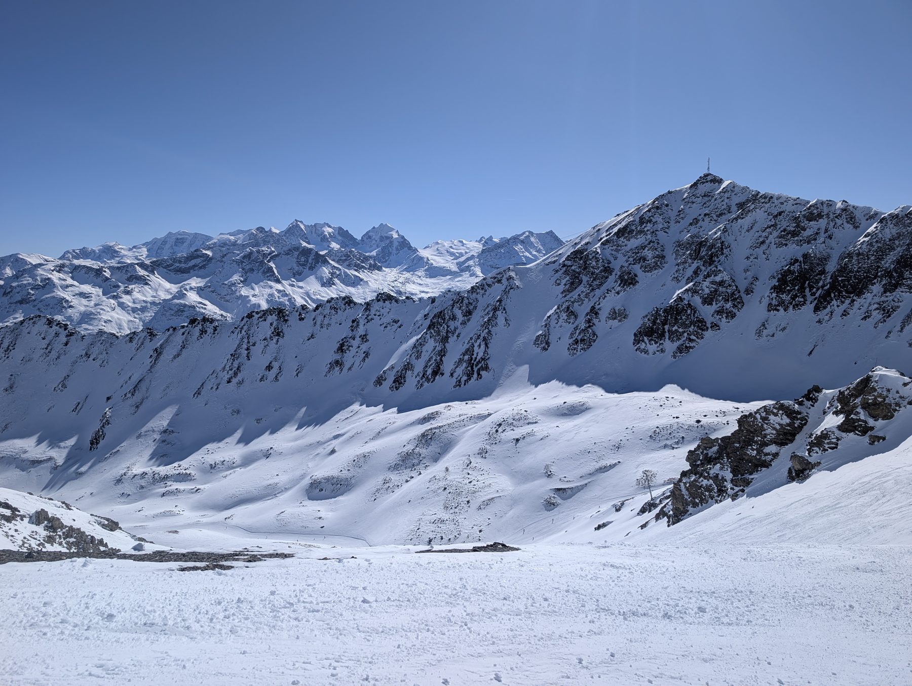 Snow covered alpine bowl